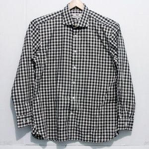 Hickey Freeman Mens Button Down Plaid Shirt Large